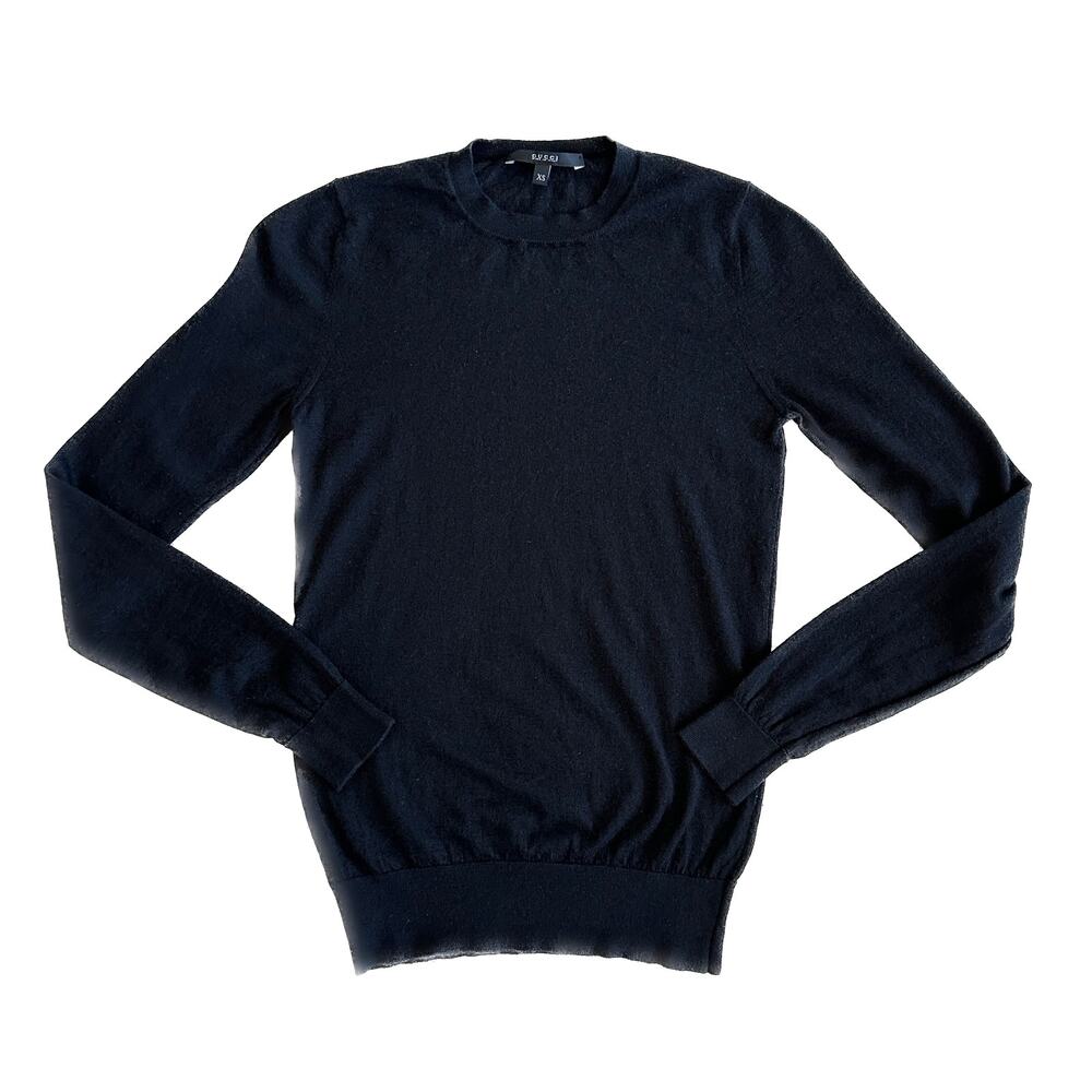 Gucci Black Lightweight Wool Crewneck Knit Sweater Top Size XS